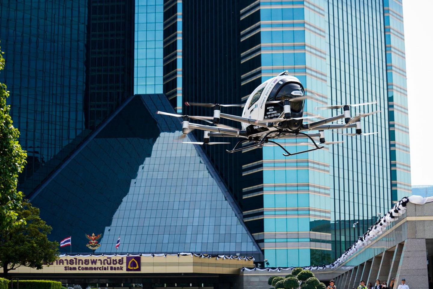 THAI AAM passenger drone flying in Bangkok